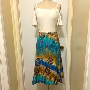 Cotton Tie Dye Flare Boho Skirt